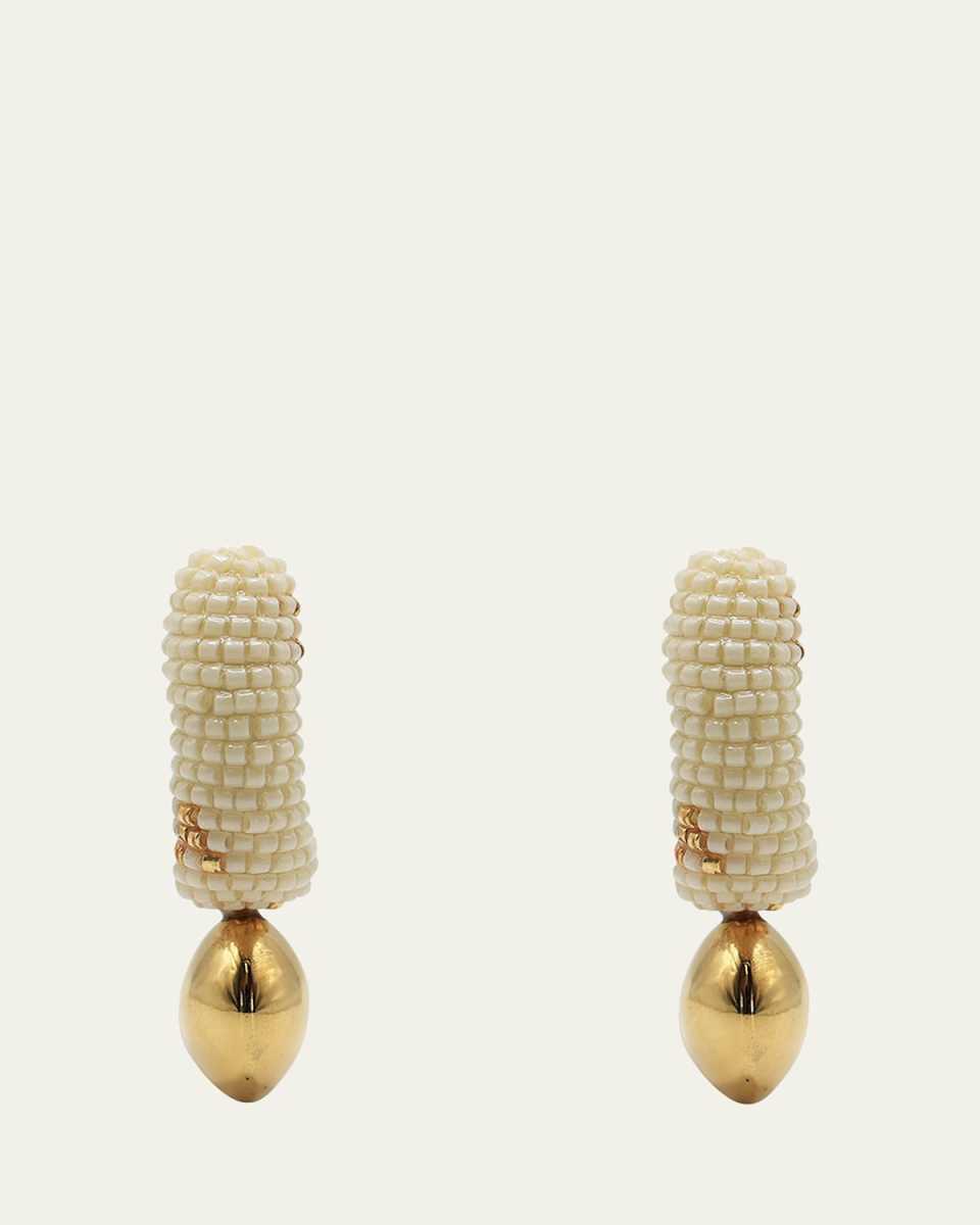 Origen Hoop Earrings, Beige